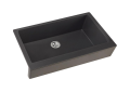 Elkay® ELXUFP3620CH0 Quartz Luxe Traditional Farmhouse Apron Front Kitchen Sink, Rectangle Shape, 20.9075 in W x 10.3259 in H, Quartz, Charcoal, Import