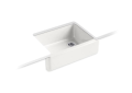 Kohler® 6487-FF Whitehaven® Self-Trimming Kitchen Sink With 8-3/16 in Tall Apron, Squared Shape, 21-9/16 in W x 9-5/8 in H, Reinforced Base Mount, Enameled Cast Iron, Sea Salt™