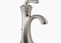 Kohler® 193-4-BN Devonshire® Bathroom Sink Faucet, 1.2 gpm Flow Rate, 5 in H Spout, 1 Handles, Pop-Up Drain, 1 Faucet Holes, Vibrant® Brushed Nickel, Function: Traditional