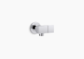 Kohler® 98354-CP Exhale™ Wall Mount Supply Elbow With Check Valve and Bracket, 1/2 in x G1/2 Nominal, NPT x Hose End Style, Metal