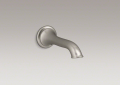 Kohler® 72791-BN Artifacts® Wall Mount Non-Diverter Bath Spout, NPT Connection, Slip-Fit, Metal, Vibrant® Brushed Nickel