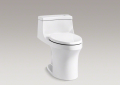 Kohler® 4000-0 Touchless Comfort Height® 1-Piece Toilet, San Souci®, Compact Elongated Bowl, 16-1/2 in H Rim, 12 in Rough-In, 1.28 gpf, White