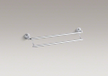 Kohler® 10553-CP Double Towel Bar, Devonshire®, 24 in L Bar, 5-7/8 in OAD x 4 in OAH, Metal, Polished Chrome