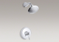 Kohler T16116-4-CP Rite-Temp(R) Pressure-Balancing Shower Faucet, Scroll Lever Handle