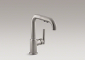 Kohler® 7506-VS Purist® Kitchen Sink Faucet, 1.8 gpm Flow Rate, High-Arc Swivel Spout, Stainless Steel, 1 Handles, 1 Faucet Holes