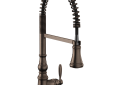 Moen® S73104ORB Weymouth™ Pre-Rinse Spring Pulldown Kitchen Faucet, 1.5 gpm Flow Rate, Oil-Rubbed Bronze, 1 Handles, 1 Faucet Holes, Function: Traditional, Domestic