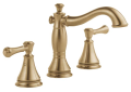 DELTA® 3597LF-CZMPU Cassidy™ Widespread Lavatory Faucet, Commercial, 1.2 gpm Flow Rate, 4-5/16 in H Spout, 6 to 16 in Center, Brilliance® Champagne Bronze, 2 Handles, Pop-Up Drain, Import