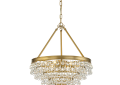 Crystorama 136-VG Calypso 6 Light Crystal Teardrop Chandelier - Vibrant Gold