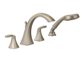 Moen® T694BN T694 Voss™ Tub Faucet, 2 gpm Flow Rate, 10 in Center, Brushed Nickel, 2 Handles, Function: Traditional, Yes, Domestic