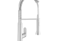 GROHE 31380DC0 K7 Sink Mixer, 1.75 gpm Flow Rate, 140 deg Swivel Spout, SuperSteel, 1 Handles, Import