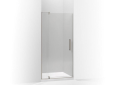 Kohler® 707510-L-BNK Pivot Shower Door, Tempered Glass, Frameless Anodized Brushed Nickel Frame, 31-1/8 to 36 in Opening Width, 1/4 in THK Glass