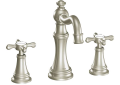 Moen® TS42114BN TS42114 Weymouth™ Bathroom Faucet, 1.2 to 1.5 gpm Flow Rate, 5-1/4 in H Spout, 8 to 16 in Center, Brushed Nickel, 2 Handles, Pop-Up Drain, Domestic
