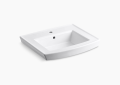 Kohler® 2358-1-0 Archer® Bathroom Sink Basin With Overflow Drain, Rectangular Shape, 24 in W x 20-1/2 in D x 7-7/8 in H, Wall Mount, Vitreous China, White