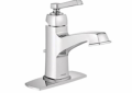 Moen® 6200 Bathroom Faucet, Boardwalk™, Commercial, 1.2 gpm Flow Rate, 4-5/32 in H Spout, 1 Handle, Pop-Up Drain, 1/3 Faucet Holes, Polished Chrome, Function: Traditional