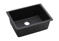 Elkay® ELGU2522BK0 Classic® Kitchen Sink, Black, 22-5/16 in L x 16-7/16 in W Bowl x 9-1/2 in D Bowl, 24-5/8 in L x 18-1/2 in W x 9-1/2 in H, Undermount Mounting, Quartz