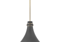 Hinkley® 39054DMG Oliver Traditional Medium Pendant, (1) Lamps Lamp, 120 V, Dark Matte Grey with Bright Brass accents Housing