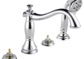DELTA® T4797-LHP Cassidy™ Roman Tub Trim, 2 gpm Flow Rate, 8 to 16 in Center, Polished Chrome, Function: Traditional, Import