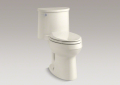 Kohler® 3946-96 Comfort Height® 1-Piece Toilet With Left-Hand Trip Lever, Adair®, Elongated Bowl, 16-1/2 in H Rim, 12 in Rough-In, 1.28 gpf, Biscuit