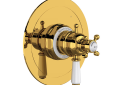 Rohl U.TEW45W1L-ULB Edwardian 1/2" Thermostatic & Pressure Balance Trim with 5 Functions (Shared) with Lever Handle - Unlacquered Brass