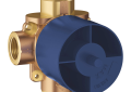 GROHE 29900000 Concetto Diverter Rough-In Valve With 1/2 in NPT Plasterguard, 1/2 in FNPT Inlet x 1/2 in FNPT Outlet, 2 Ways, Metal Body, Import
