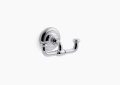 Kohler® 72572-CP Artifacts® Robe Hook, 2 Hooks, 2-5/8 in OAH x 4-7/8 in OAW x 2-5/8 in OAD, Metal