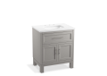 Kohler(R) K-28380-ASB-1WT Quo(R) 30" Bathroom Vanity Cabinet with Sink and Quartz Top - Mohair Grey