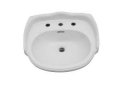 Barclay B/3-758WH Victoria® Lavatory Basin Only, Oval Shape, 8 in Faucet Hole Spacing, 26 in W x 21-3/4 in D, Wall Mount, Vitreous China, White, Import