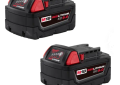Milwaukee 48-11-1852 Package of 2 M18 REDLITHIUM XC5.0 Extended Capacity 18 Volt 5.0 AmpHour Lithium-Ion Rechargeable Batteries
