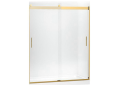 Kohler® 706164-L-2MB Levity™ Sliding Shower Door, Frameless Frame, Crystal Clear Glass, Vibrant® Brushed Moderne Brass, 5/16 in THK Glass, 67 in H Opening, 56-5/8 to 59-5/8 in W Opening