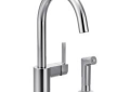 Moen® 7165 Align™ Kitchen Faucet, 1.5 gpm Flow Rate, High-Arc Spout, Chrome, 1 Handles, Yes, Import