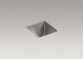 Kohler® 5287-NA Strive™ Bar Sink, Squared Shape, 13-1/4 in L x 13-1/4 in W Bowl x 9-5/16 in D Bowl, 15 in W x 15 in L x 9-5/16 in D, Undermount Mounting, Stainless Steel