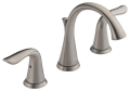 DELTA® 3538-SSMPU-DST Lahara® Widespread Lavatory Faucet, Commercial, 1.5 gpm Flow Rate, 3-5/8 in H Spout, 4 to 16 in Center, Stainless Steel, 2 Handles, Pop-Up Drain