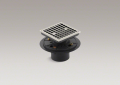 Kohler® 9136-SN ClearFlo™ Square Shower Drain, Solid Brass Grid, PVC/Brass Drain