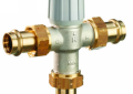 Honeywell AM101-UP-1LF/U Lead Free Brass 3/4 inch Press Thermostatic Mixing Valve