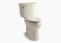 Kohler® 3609-47 2-Piece Toilet, Cimarron® Comfort Height®, Elongated Bowl, 16-1/2 in H Rim, 12 in Rough-In, 1.28 gpf, Almond