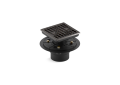 Kohler® 9136-TT ClearFlo™ Square Shower Drain, Solid Brass Grid, PVC/Brass Drain
