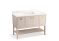 Kohler(R) K-35027-LWG Seagrove(R) by Studio McGee 48" Bathroom Vanity Cabinet with Sink and Quartz Top - Light Clay