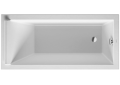 DURAVIT 700331000000090 Starck Bathtub With One Backrest Slope, Soaking, Rectangle Shape, 59 in L x 27-1/2 in W, Right Drain, White, Import