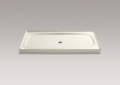 Kohler® 9055-96 Salient® Single Threshold Shower Base, Biscuit, Center Drain, 60 in L x 36 in W x 3-15/16 in D