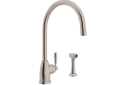 Perrin & Rowe U.4846LS-STN-2 Holborn Kitchen Faucet Pulldown Single Trattoria, 1.8 gpm Flow Rate, Nickel, Import