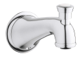 GROHE 13603000 Seabury Bath Spout With Diverter, 6-1/8 in L x 3-1/16 in H, 3/4 in FNPT Connection, Cast Brass, Polished Chrome, Import