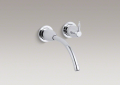 Kohler T196-CP Wall-Mount Lavatory Faucet Trim, 8-1/4" Spout