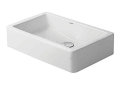 DURAVIT 0455600000 Vero® Washbowl Without Overflow, Tap Platform and Tap Hole, 23.6 in W x 14.9 in D x 5.9 in H, Above-Counter Mount, White