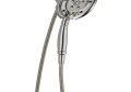 DELTA® 58471-SS-PK In2ition® 2-in-1 Shower, 6-1/8 in Dia 4 Shower Head, 2.5 gpm Flow Rate, 60 in L Hose, 1/2 in Connection, Stainless Steel, Import