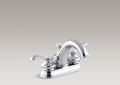 Kohler 12266-4-CP Centerset Lavatory Faucet, Lever Handles