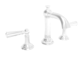 Newport Brass® 2410/15 Model 2410 Widespread Lavatory Faucet, Aylesbury, 1.2 gpm Flow Rate, 4-3/16 in H Spout, 8 to 20 in Center, Polished Nickel, 2 Handles, Pop-Up Drain