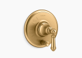 Kohler K-T72768-4-2MB Artifacts(R) Rite-Temp(R) Valve Trim with Push-Button Diverter and Lever Handle - Vibrant Brushed Moderne Brass