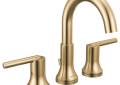 DELTA® 3559-CZMPU-DST Trinsic® Widespread Lavatory Faucet, Commercial, 1.5 gpm Flow Rate, 4-15/16 in H Spout, 4 to 16 in Center, Brilliance® Champagne Bronze, 2 Handles, Pop-Up Drain