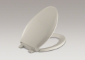 Kohler® 4636-G9 Cachet® Quiet-Close™ Toilet Seat With Lid and Grip-Tight Bumper, Elongated Bowl, Closed Front, Plastic, Sandbar, Quick Release Hinge
