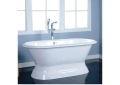 Barclay CTDR7H66B-WH Cromwell Double Roll Top Tub, Soaker, Oval Shape, 66-1/4 in L x 30-1/2 in W, Center Drain, White, Import